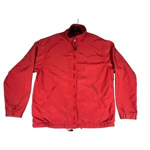 L.L. Bean Three-Season Jacket Womens Medium Red Fleece Lined Nylon Made in USA